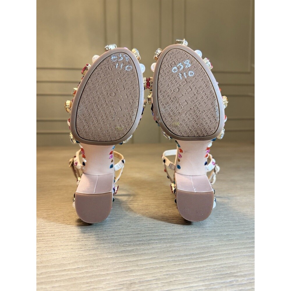 GIANNI BINI Nude Multi-Gem Platform Heels. Size 7.5 - Picture 7 of 9